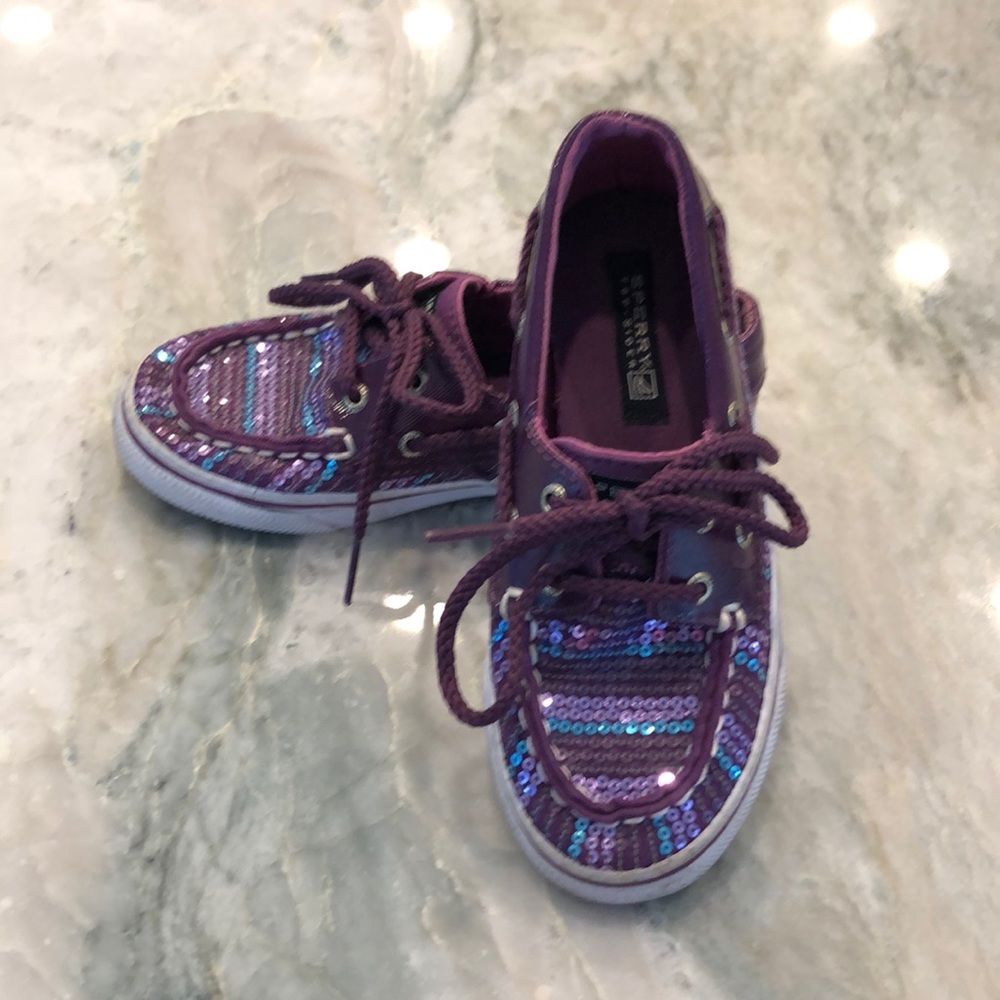 Girls Sequin Sperry Topsiders